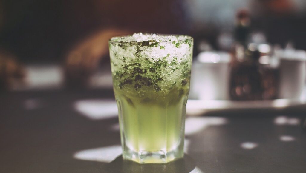 drink, ice, green